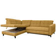 ECKSOFA  in Webstoff Currygelb  216/297 cm  - Currygelb/Schwarz, Design, Holz/Textil (216/297cm) - Xora