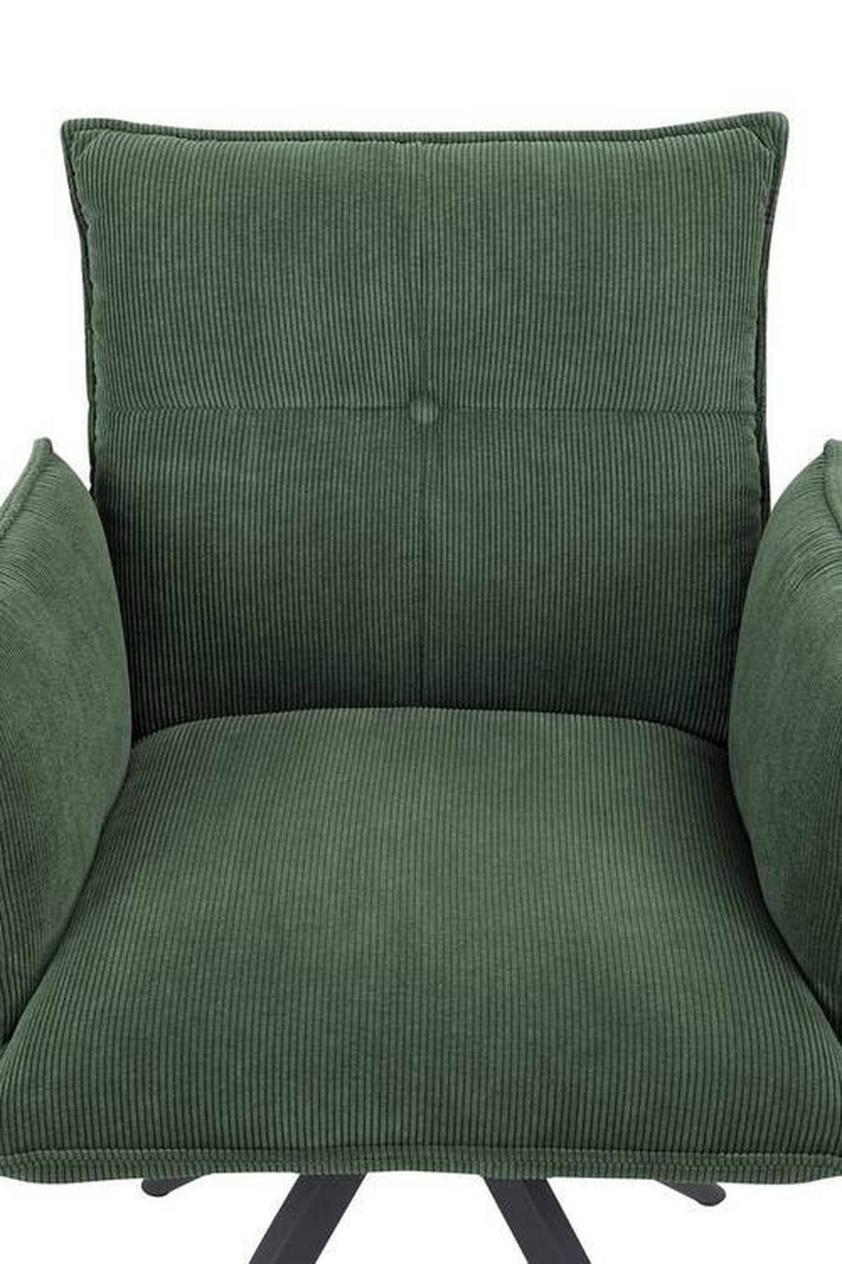 ARMLEHNSTUHL  in Eisen Cord  - Schwarz/Grün, Design, Textil/Metall (63,5/85/63,5cm) - Novel