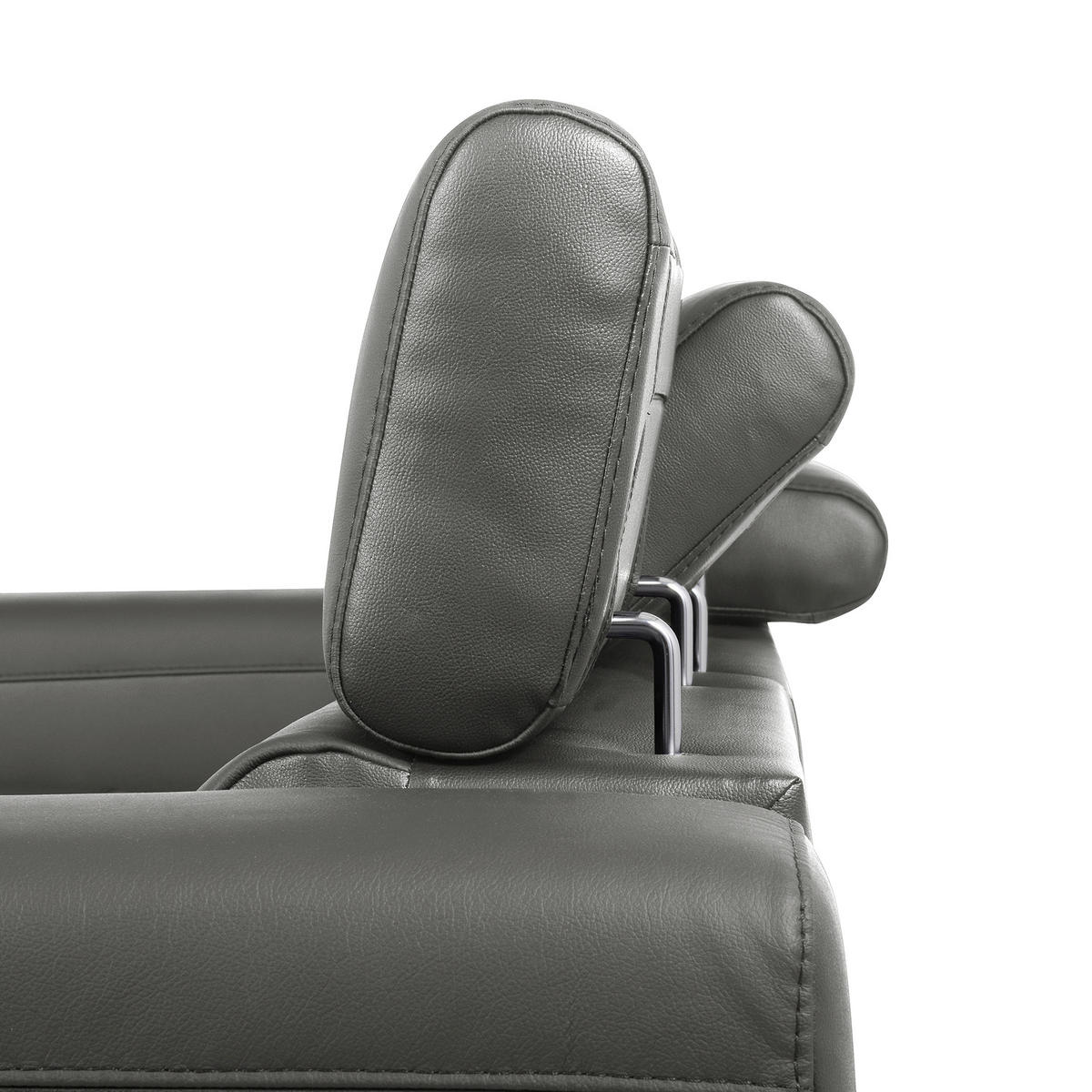 ECKSOFA  in Lederlook Echtleder Anthrazit  - Anthrazit/Schwarz, Design, Leder/Textil (247/173cm) - Livetastic