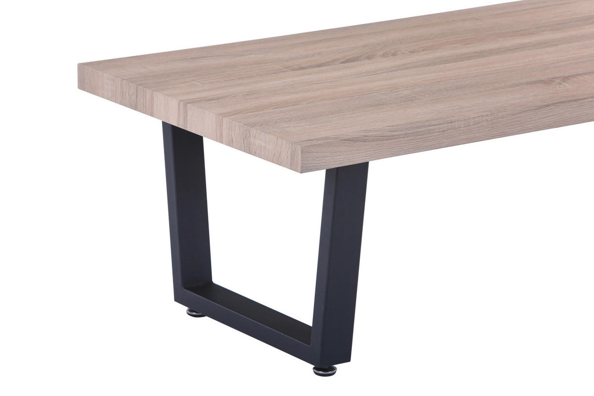 COUCHTISCH 120/60/40 cm quadratisch Naturfarben, Schwarz  - Schwarz/Naturfarben, Design, Holzwerkstoff/Metall (120/60/40cm) - MID.YOU