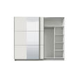 SCHWEBETÜRENSCHRANK 236,5/210/62,5 cm 2-türig Weiß  - Schwarz/Weiß, Basics, Glas/Holzwerkstoff (236,5/210/62,5cm) - Xora