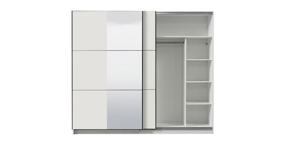 SCHWEBETÜRENSCHRANK 236,5/210/62,5 cm 2-türig Weiß - Schwarz/Weiß, Basics, Glas/Holzwerkstoff (236,5/210/62,5cm) - Xora