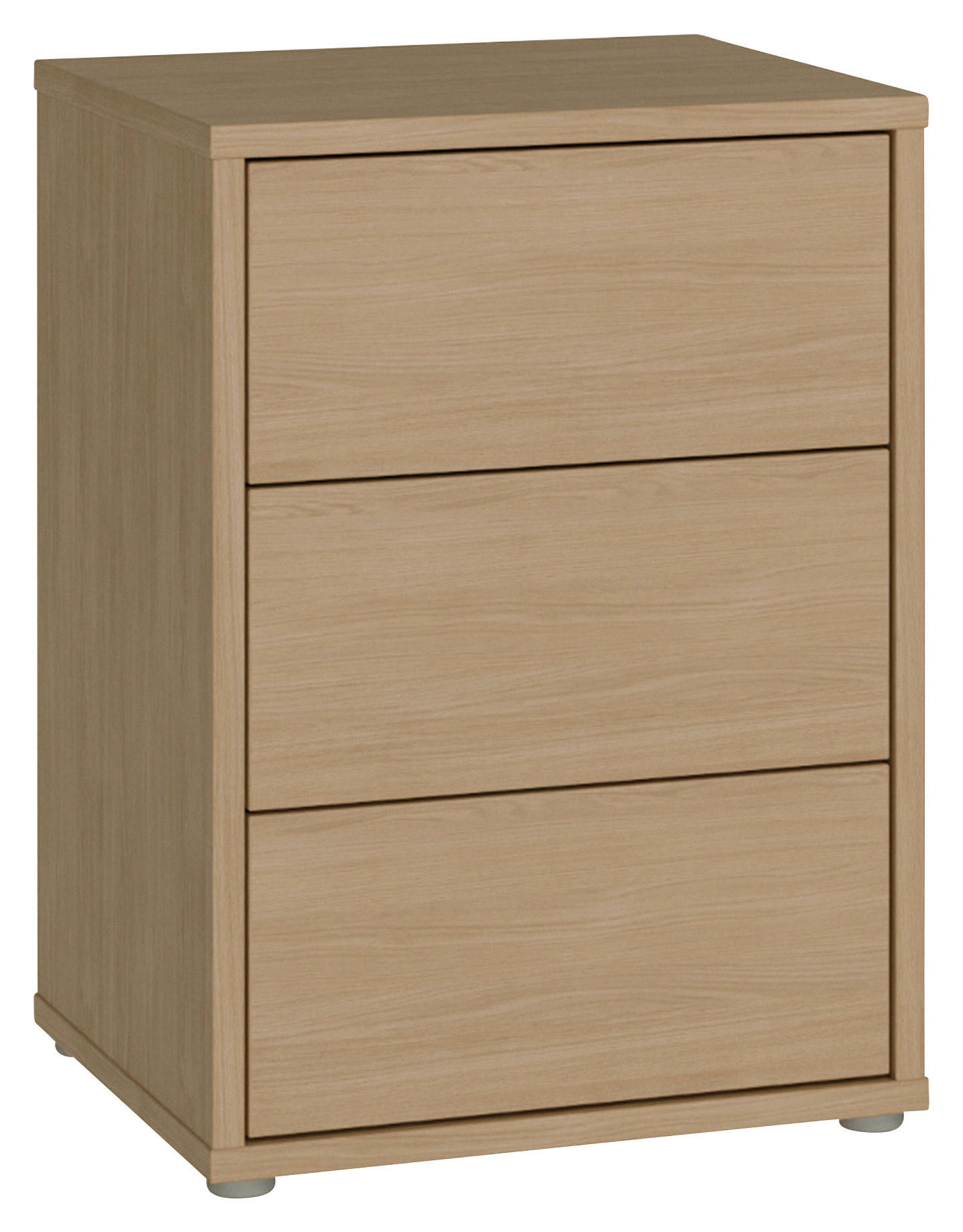 NACHTKÄSTCHEN in Eichefarben  - Eichefarben/Silberfarben, Trend, Holzwerkstoff/Kunststoff (50/69/42cm) - Carryhome