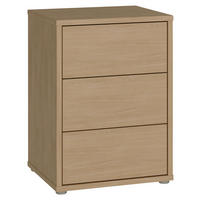 NACHTSCHRANK 50/69/42 cm  - Eichefarben/Silberfarben, Trend, Holzwerkstoff/Kunststoff (50/69/42cm) - Carryhome