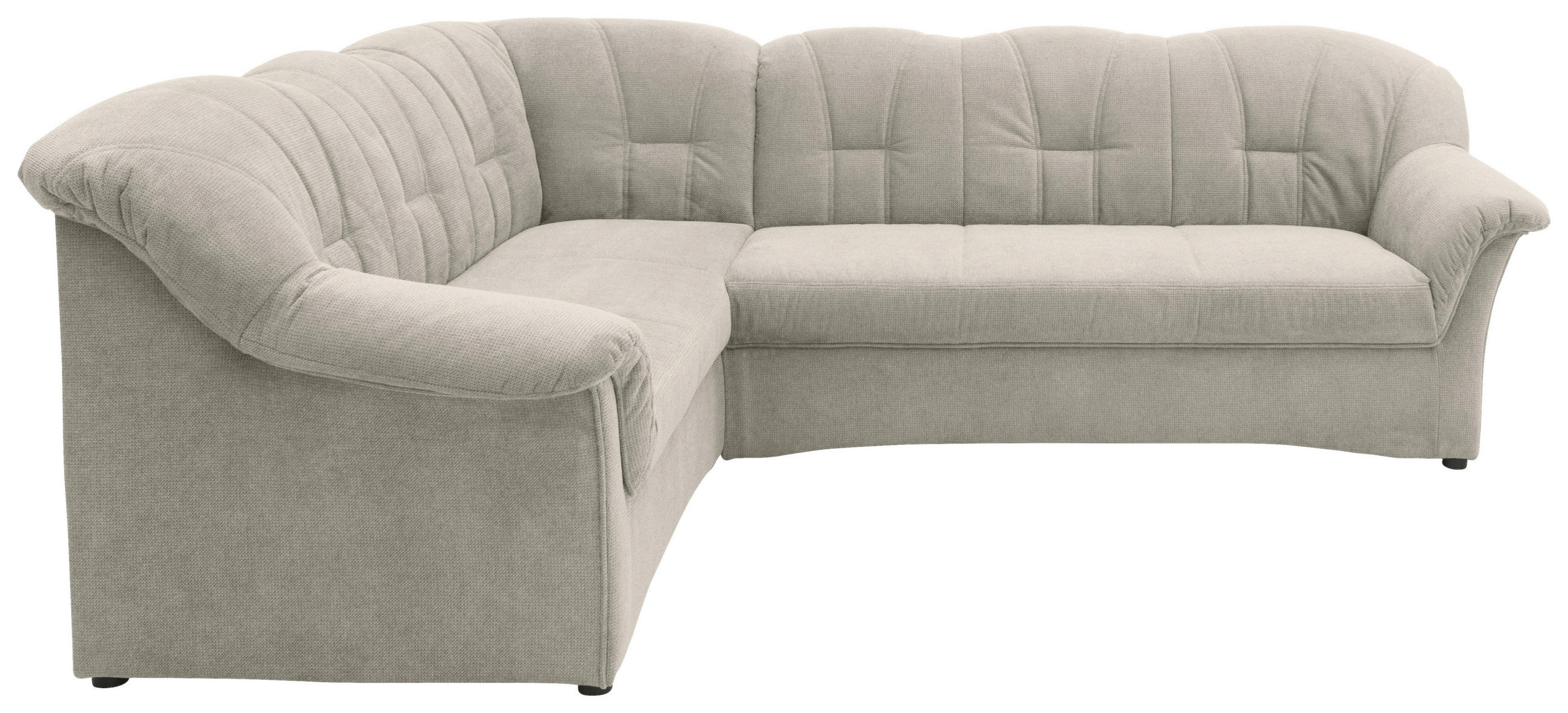 ECKSOFA Hellgrau Mikrofaser  - Hellgrau/Schwarz, KONVENTIONELL, Kunststoff/Textil (192/243cm) - MID.YOU