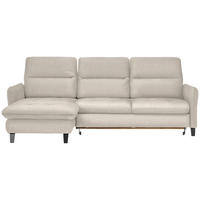 ECKSOFA Creme Plüsch  - Creme/Schwarz, KONVENTIONELL, Textil/Metall (190/254cm) - Livetastic