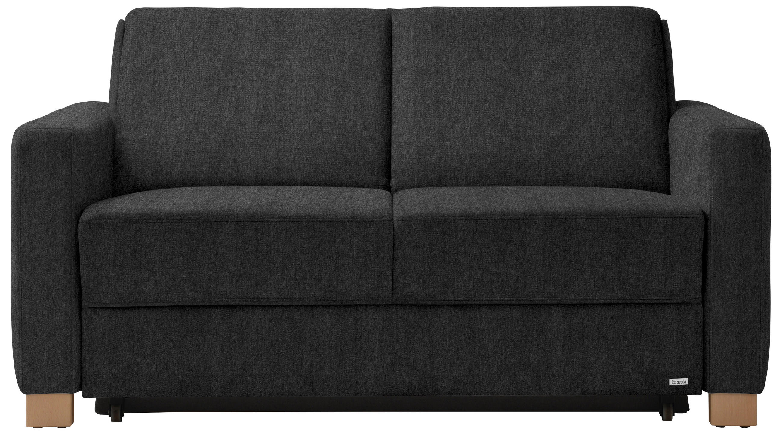 SCHLAFSOFA  in Anthrazit  - Anthrazit/Naturfarben, KONVENTIONELL, Holz/Textil (160/86/92cm) - Sedda