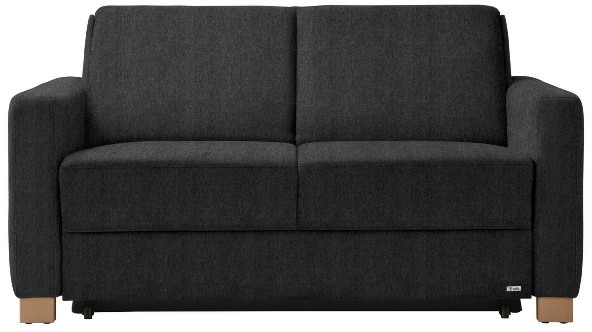SCHLAFSOFA  in Anthrazit  - Anthrazit/Naturfarben, KONVENTIONELL, Holz/Textil (160/86/92cm) - Sedda