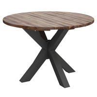 GARTENTISCH 120/120/76 cm Holz, Metall rund  - Schwarz/Akaziefarben, MODERN, Holz/Metall (120/120/76cm) - Ambia Garden
