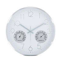 WANDUHR  Weiß, Silberfarben 35 cm  - Silberfarben/Weiß, Basics, Metall (35cm)