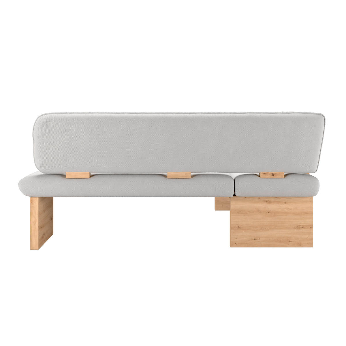 ECKBANK 170/232 cm Webstoff Beige Eiche Sperrholz   - Eichefarben/Beige, KONVENTIONELL, Holz/Textil (170/232cm) - Livetastic