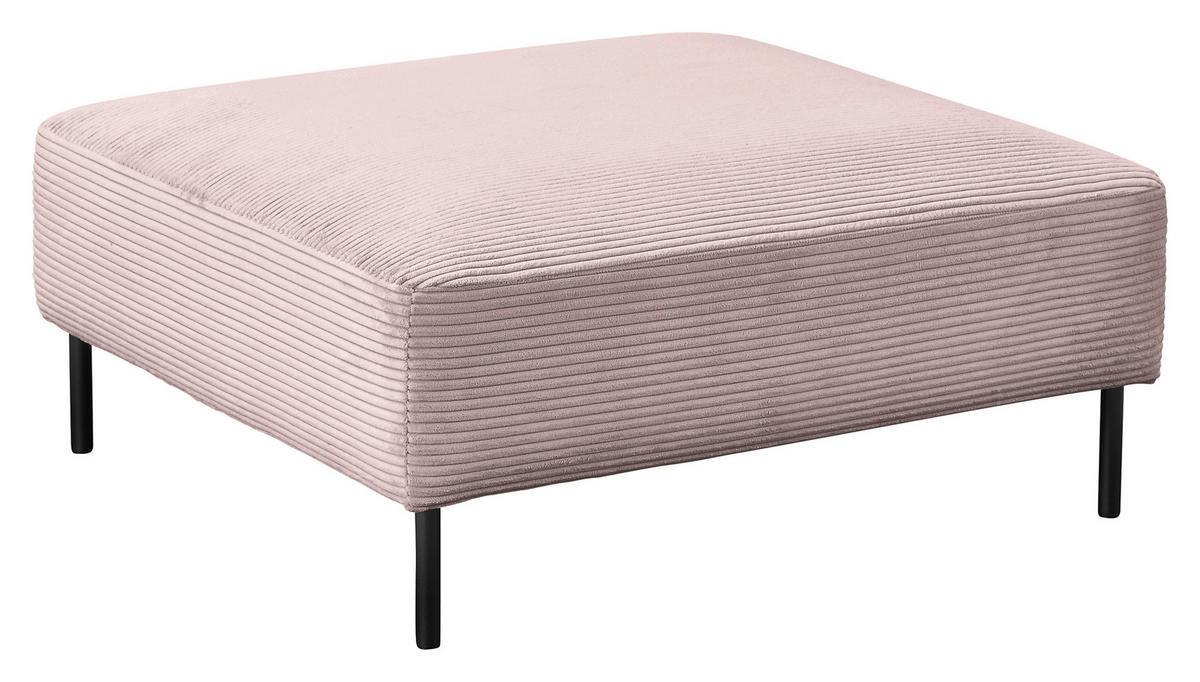 HOCKER in Textil Rosa  - Schwarz/Rosa, Design, Textil/Metall (100/41/100cm) - Johann Jakob