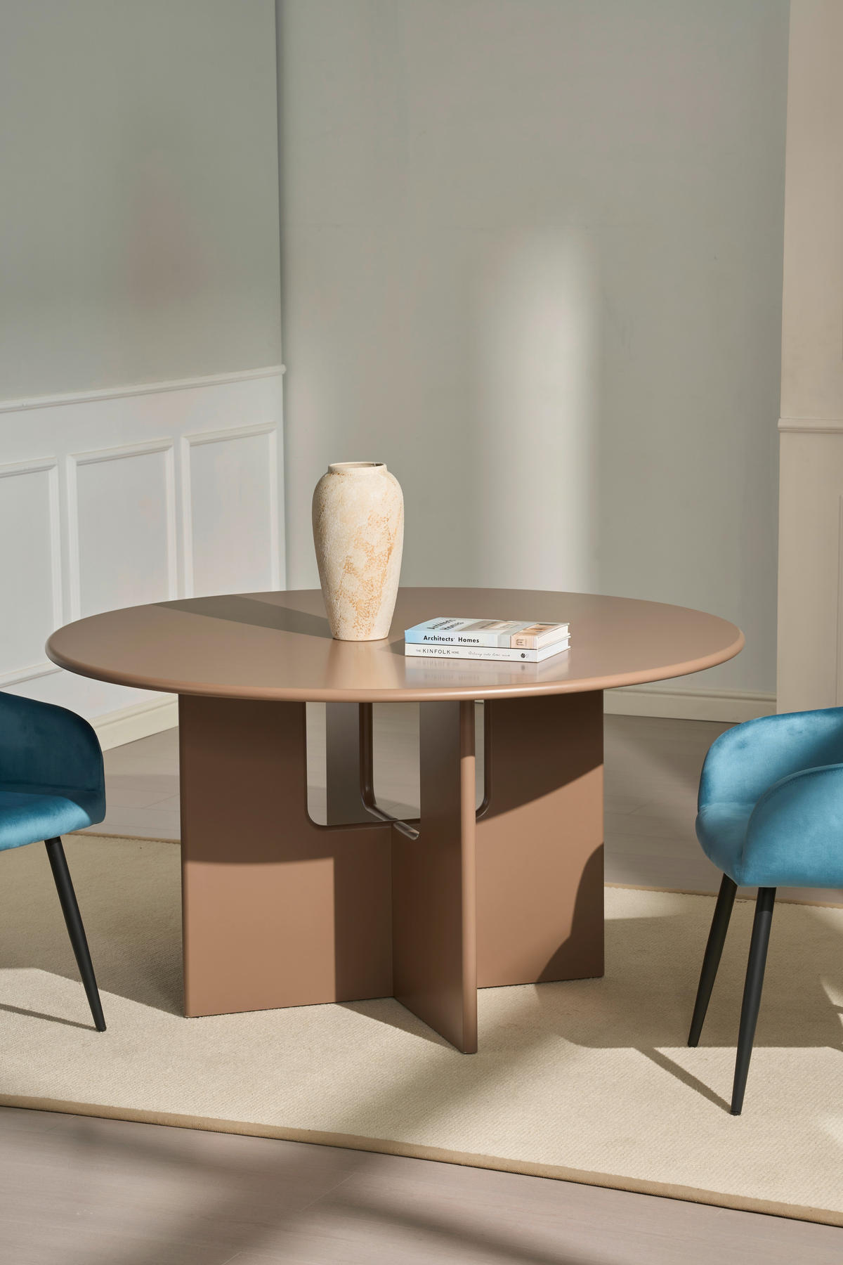 ESSTISCH 140/140/75 cm Nachbildung  Holzwerkstoff rund Braun  - Braun, MODERN, Holzwerkstoff (140/140/75cm) - Livetastic