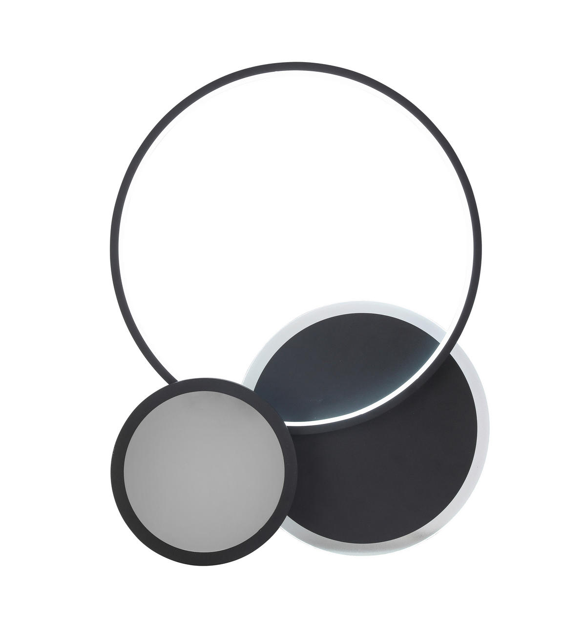 PLAFONIERĂ CU LED - negru, Lifestyle, plastic/metal (55/45/7,5cm) - Novel
