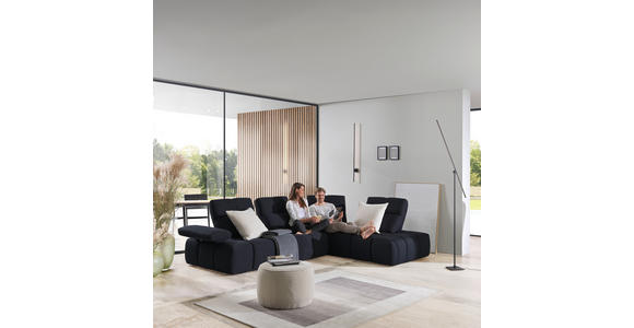 ECKSOFA in Struktur Schwarz 313/233 cm - Schwarz, Design, Kunststoff/Textil (313/233cm) - Emilio Belluti