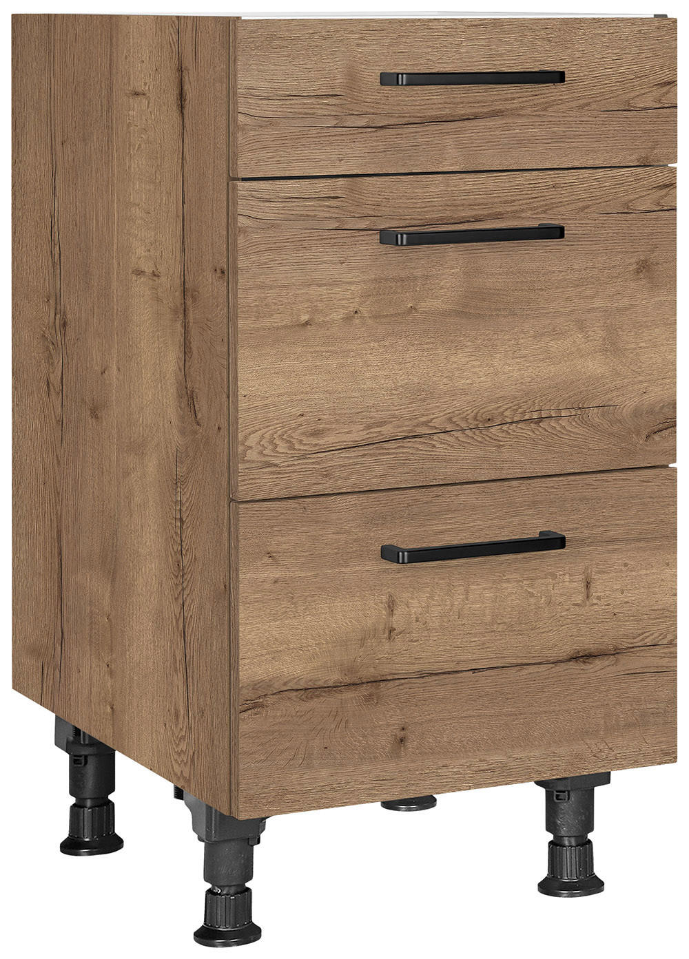 SCHUBKASTENUNTERSCHRANK 45/87/56 cm  in Eiche dunkel  - Eiche dunkel/Schwarz, MODERN, Holzwerkstoff/Metall (45/87/56cm) - Nobilia