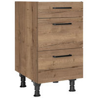 SCHUBKASTENUNTERSCHRANK 45/87/56 cm  in Eiche dunkel  - Eiche dunkel/Schwarz, MODERN, Holzwerkstoff/Metall (45/87/56cm) - Nobilia