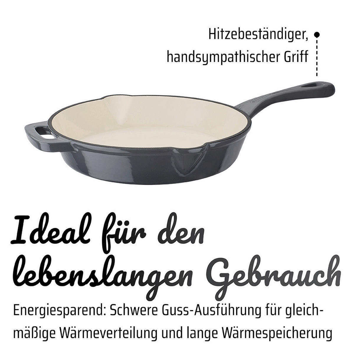 BRATPFANNE  - Grau, Basics, Metall (26/5,5cm) - GSW