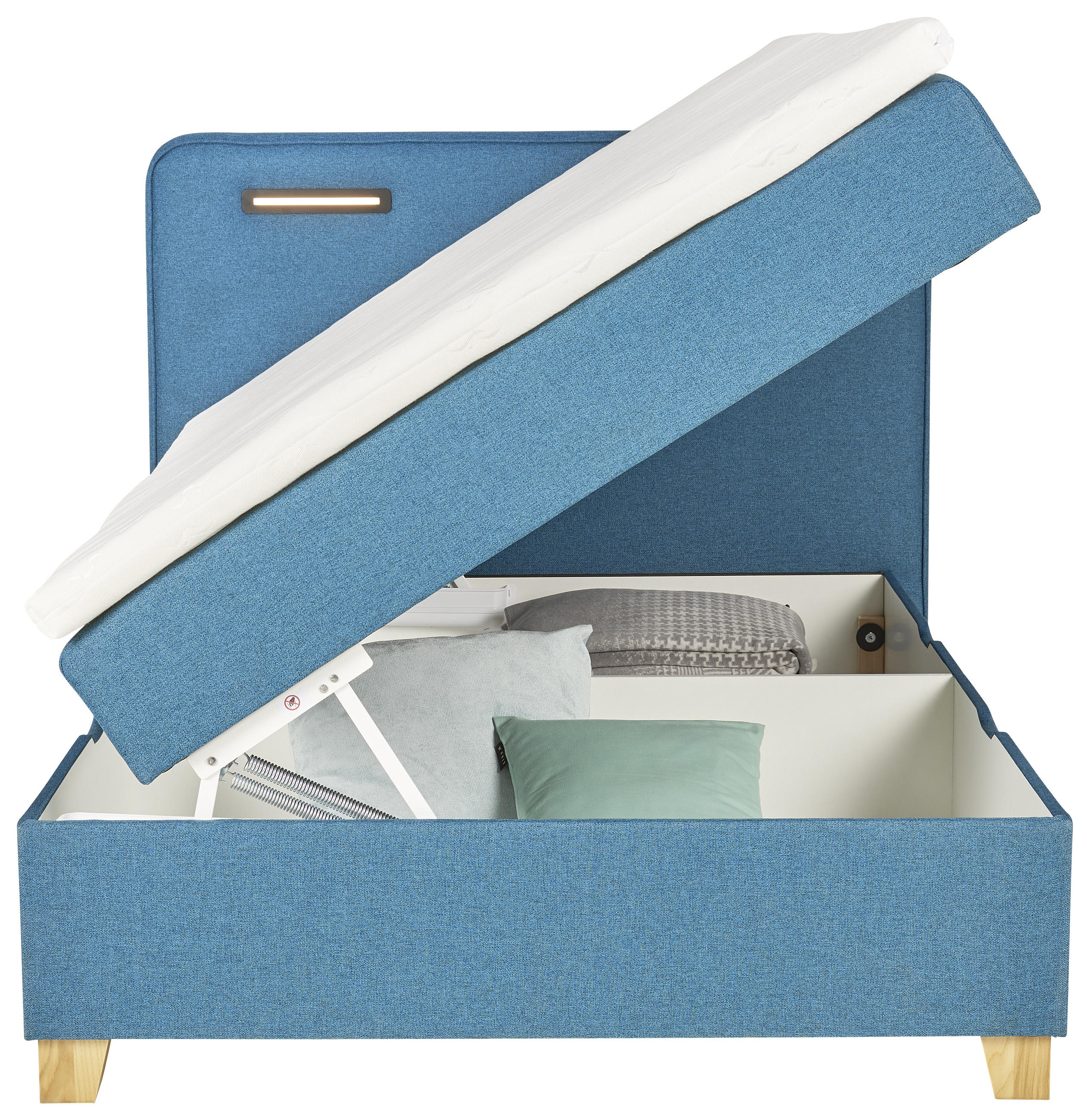 BOXBETT 100/200 cm  in Türkis  - Türkis, KONVENTIONELL, Holz/Textil (100/200cm) - Moderano