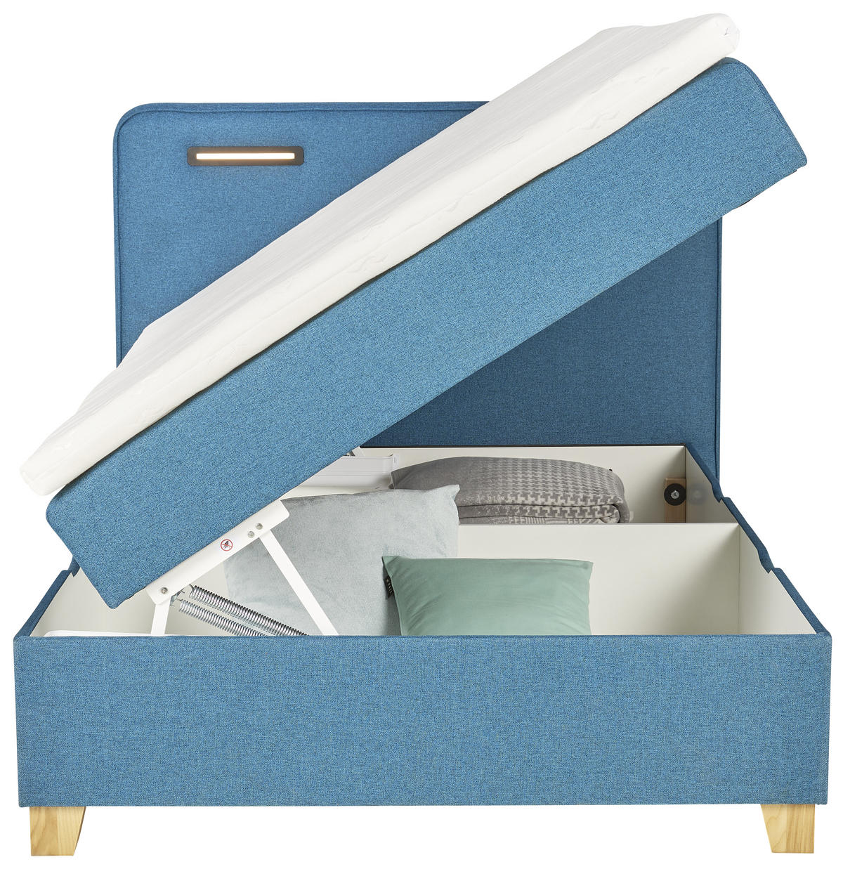 BOXBETT 120/200 cm  in Türkis  - Türkis, KONVENTIONELL, Holz/Textil (120/200cm) - Moderano