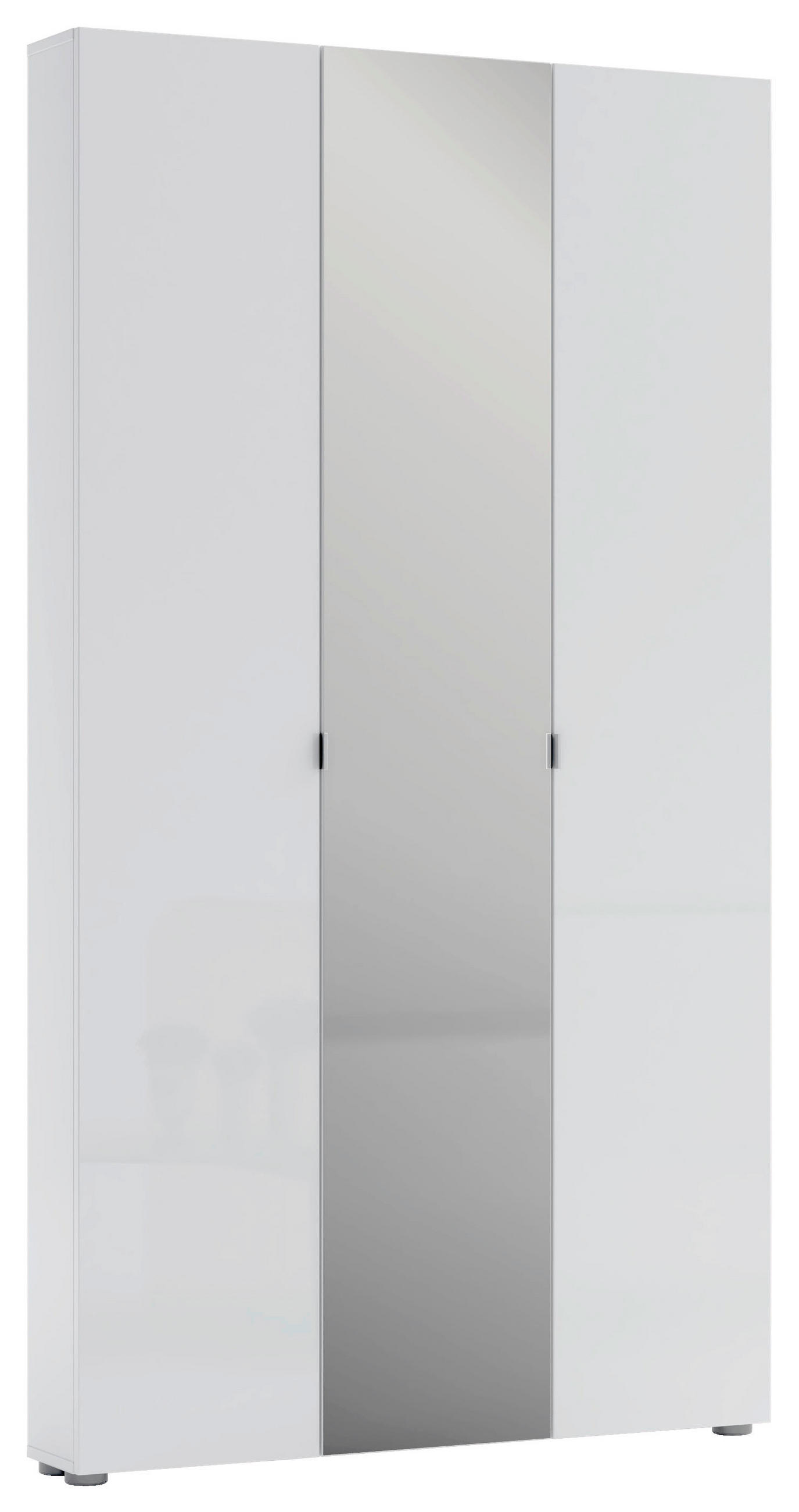SCHUHSCHRANK Weiß - Schwarz/Weiß, Design, Glas/Holzwerkstoff (110/200/19cm) - Xora