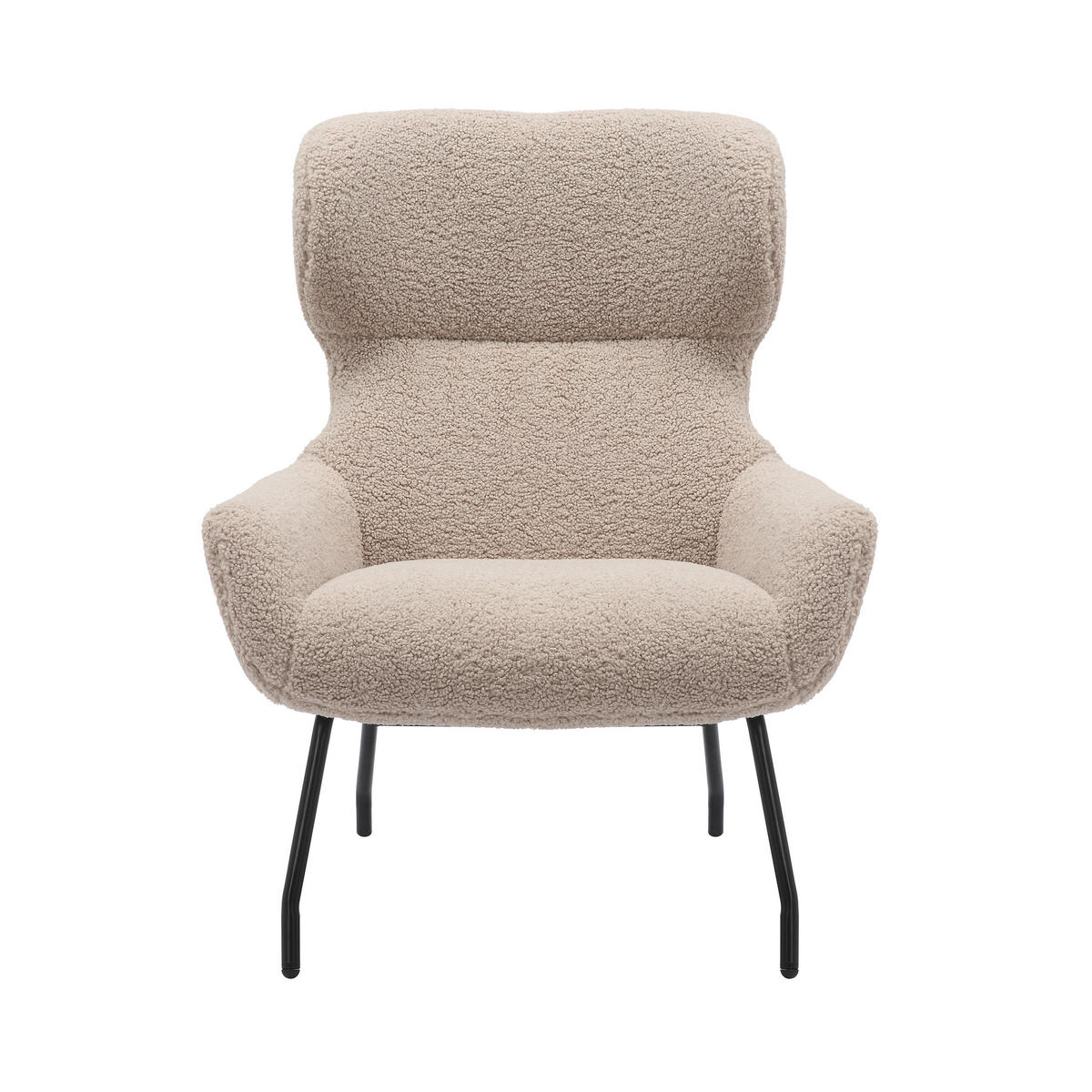 SESSELSET in Teddystoff Taupe  - Taupe/Schwarz, MODERN, Textil/Metall (79/103/82cm) - Livetastic