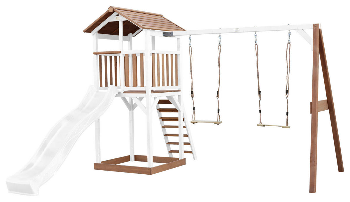 SPIELTURM 356,6/241,9/349 cm  - Weiss/Braun, Konventionell, Holz/Kunststoff (356,6/241,9/349cm)