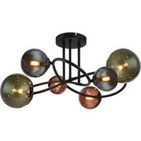 LED MENNYEZETI LÁMPA - olajkék/bronz, Design, Üveg/fém (65/25cm)