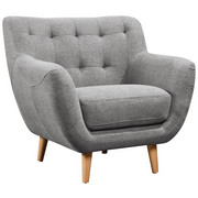 KŘESLO, textil, šedá, světle šedá - šedá/světle šedá, Design, dřevo/textil (90/84/84cm) - Carryhome