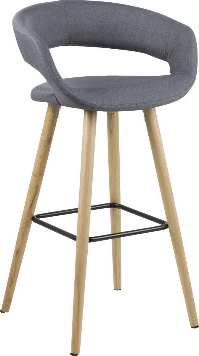 BARSKA STOLICA  tamno siva  drvo, metal, tekstil      - tamno siva/boje hrasta, Design, drvo/metal (55/89/46cm) - Carryhome