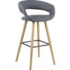 BARSKA STOLICA  tamno siva  drvo, metal, tekstil      - tamno siva/boje hrasta, Design, drvo/metal (55/89/46cm) - Carryhome