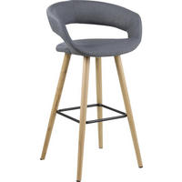 BARSKA STOLICA  tamno siva  drvo, metal, tekstil      - tamno siva/boje hrasta, Design, drvo/metal (55/89/46cm) - Carryhome