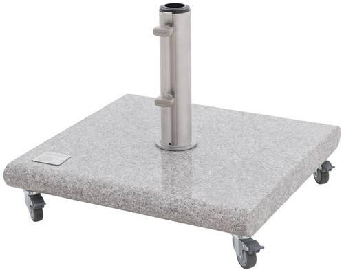 SONNENSCHIRMSTÄNDER Granit Grau, Edelstahlfarben  - Edelstahlfarben/Grau, Basics, Stein/Metall (55/7/54cm) - KNIRPS