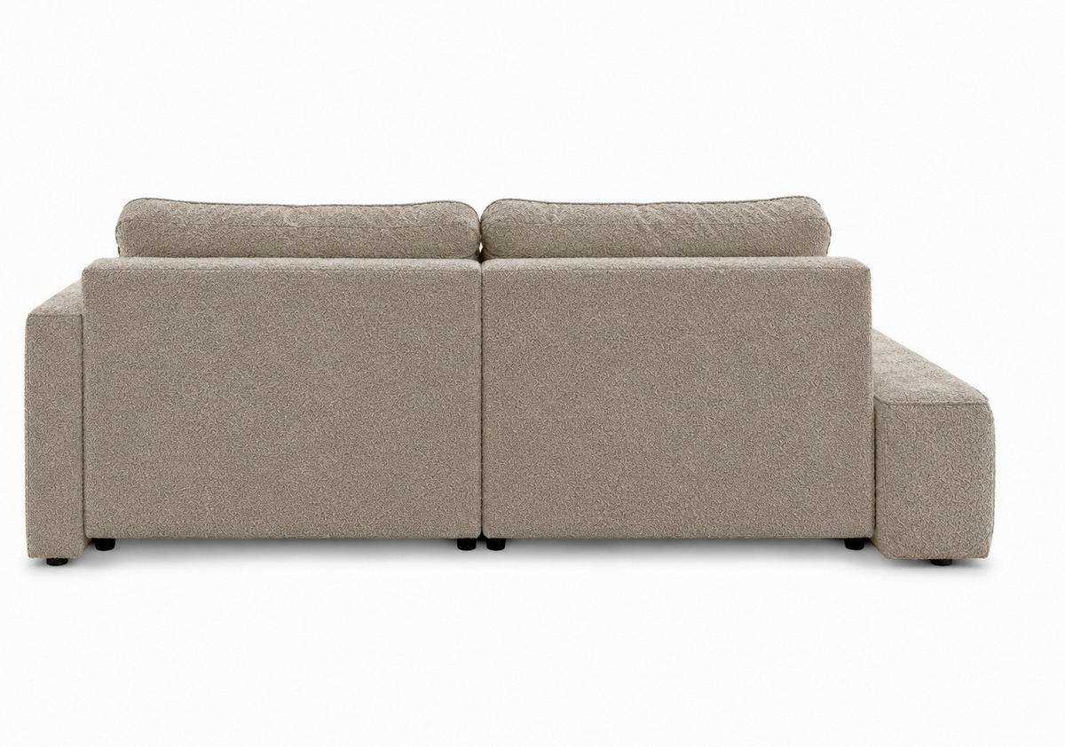 ECKSOFA FREDO Hellbraun Bouclé  - Hellbraun/Schwarz, Design, Kunststoff/Textil (233/150cm) - MID.YOU
