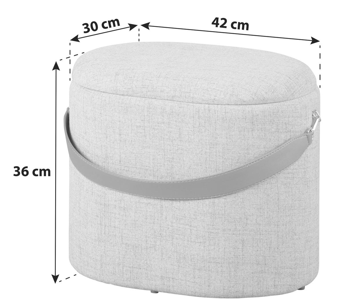 HOCKER Grau  - Grau, KONVENTIONELL, Kunststoff/Textil (42/36/30cm) - MID.YOU