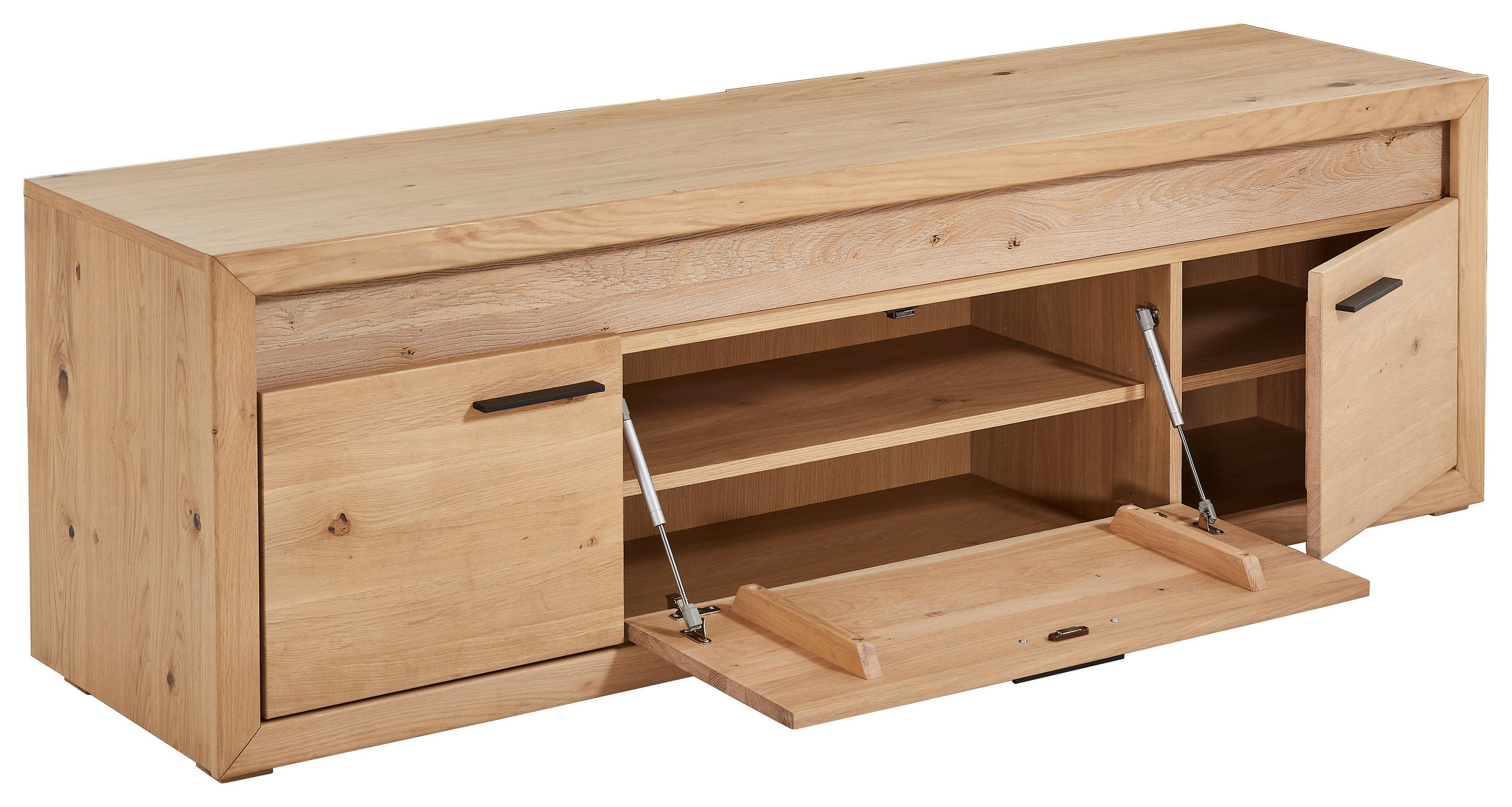 LOWBOARD  in 180/57/48 cm  - Schwarz, KONVENTIONELL, Holz/Holzwerkstoff (180/57/48cm) - Cantus