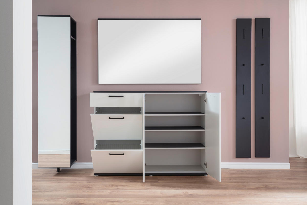 GARDEROBE 5-teilig  in 250/200/38 cm  - Anthrazit/Weiß, KONVENTIONELL, Holzwerkstoff (250/200/38cm) - Moderano