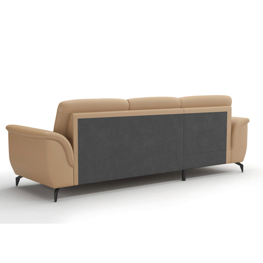 Thumbnail - Sit & More Ecksofa Zora E, Cappuccino, Textil, Leder, Kombination Echtleder/Stoff, Nappaleder, 4,5-Sitzer, Ottomane link...