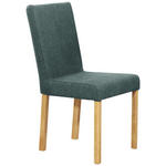 STUHL Webstoff Türkis, Eichefarben Eiche vollmassiv  - Türkis/Eichefarben, KONVENTIONELL, Holz/Textil (47/94/59cm) - Linea Natura