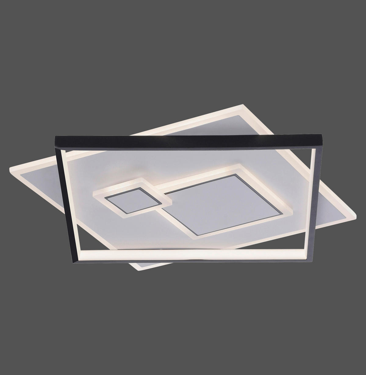 STROPNÍ LED SVÍTIDLO, 57/57/6 cm - Design, kov/plast (57/57/6cm)
