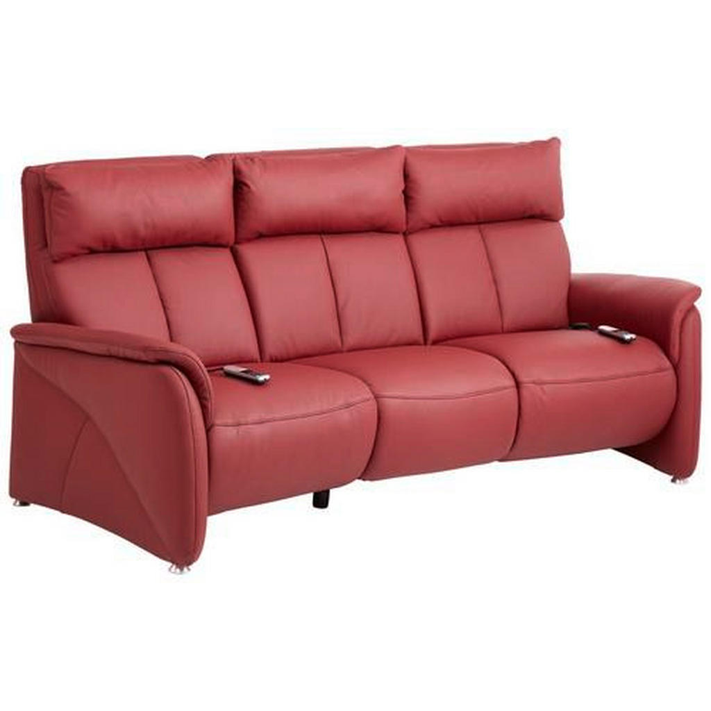 Thumbnail - Cantus Trapezsofa Heimkino, Dunkelrot, Leder, Echtleder, Longlife-Leder, Uni, 3-Sitzer, 217x108x103 cm, Goldenes M, Lede...