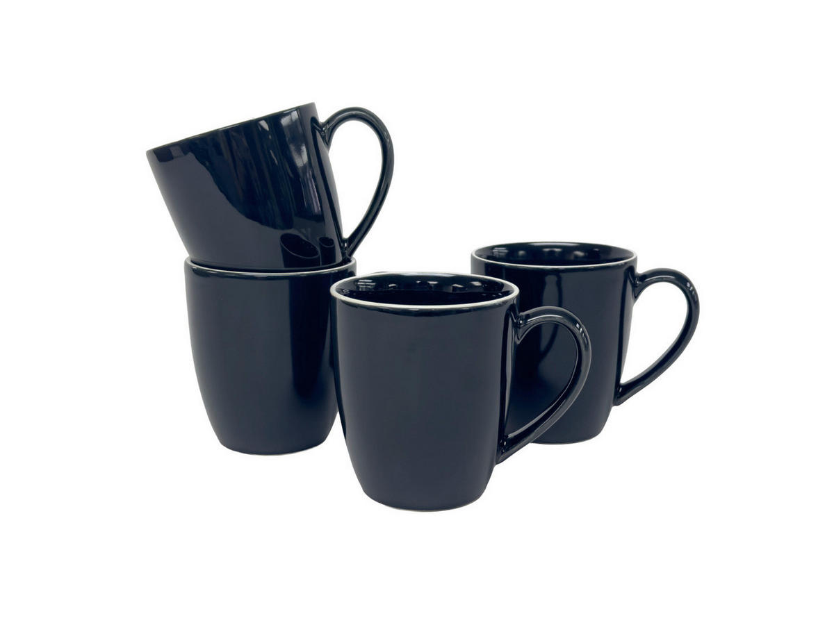 KAFFEEBECHERSET Bastia noro 4-teilig  - Schwarz, Trend, Keramik - Novel