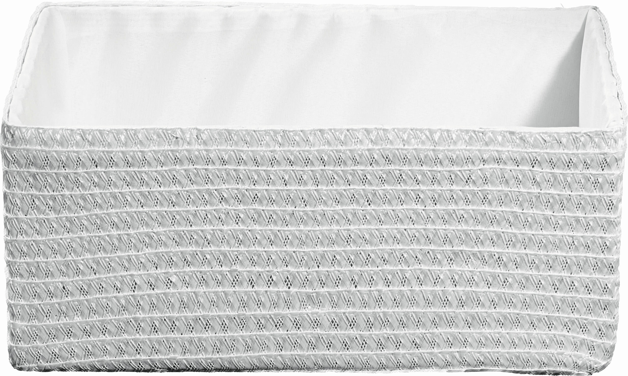 REGALKORB 32/23/14 cm  - Weiss, Konventionell, Kunststoff/Textil (32/23/14cm) - Landscape