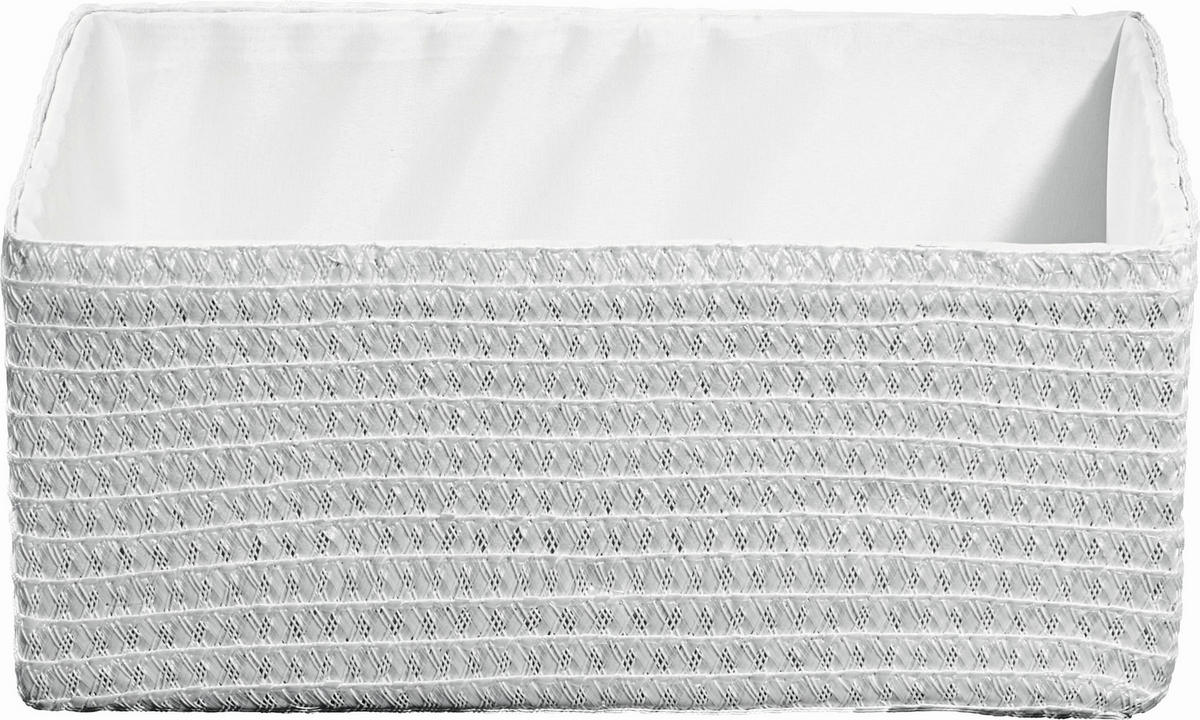 KOŠÍK DO REGÁLU, biela - biela, Basics, textil/plast (32/23/14cm) - Landscape