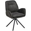 ARMLEHNSTUHL  Sitzfläche 360° drehbar, inklusive Armlehnen Webstoff  - Schwarz/Grau, Basics, Textil/Metall (60.5/88/62cm) - MID.YOU
