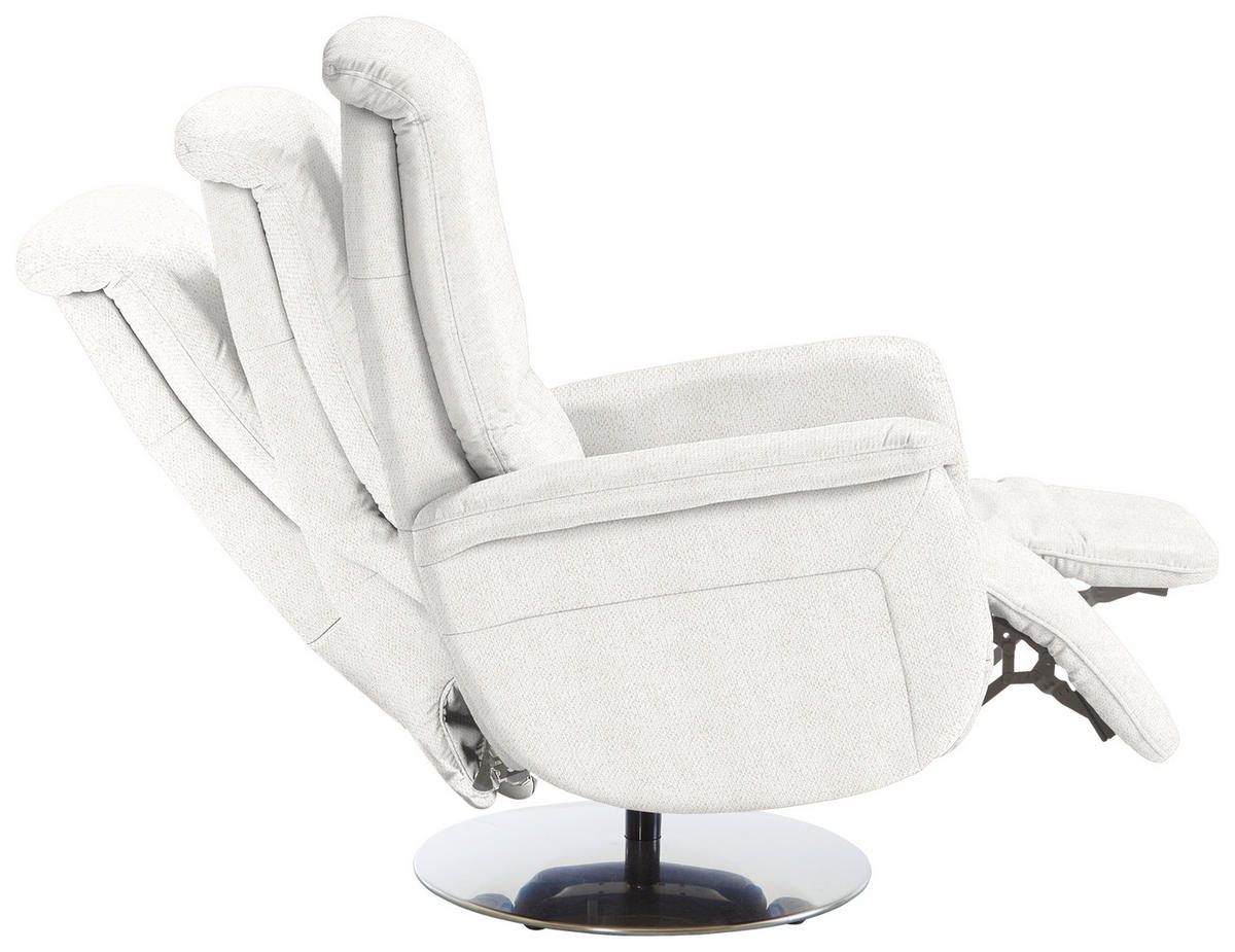 RELAXSESSEL Textil Alabasterfarben  - Edelstahlfarben/Alabasterfarben, Konventionell, Textil/Metall (79/112/94cm) - Beldomo Premium