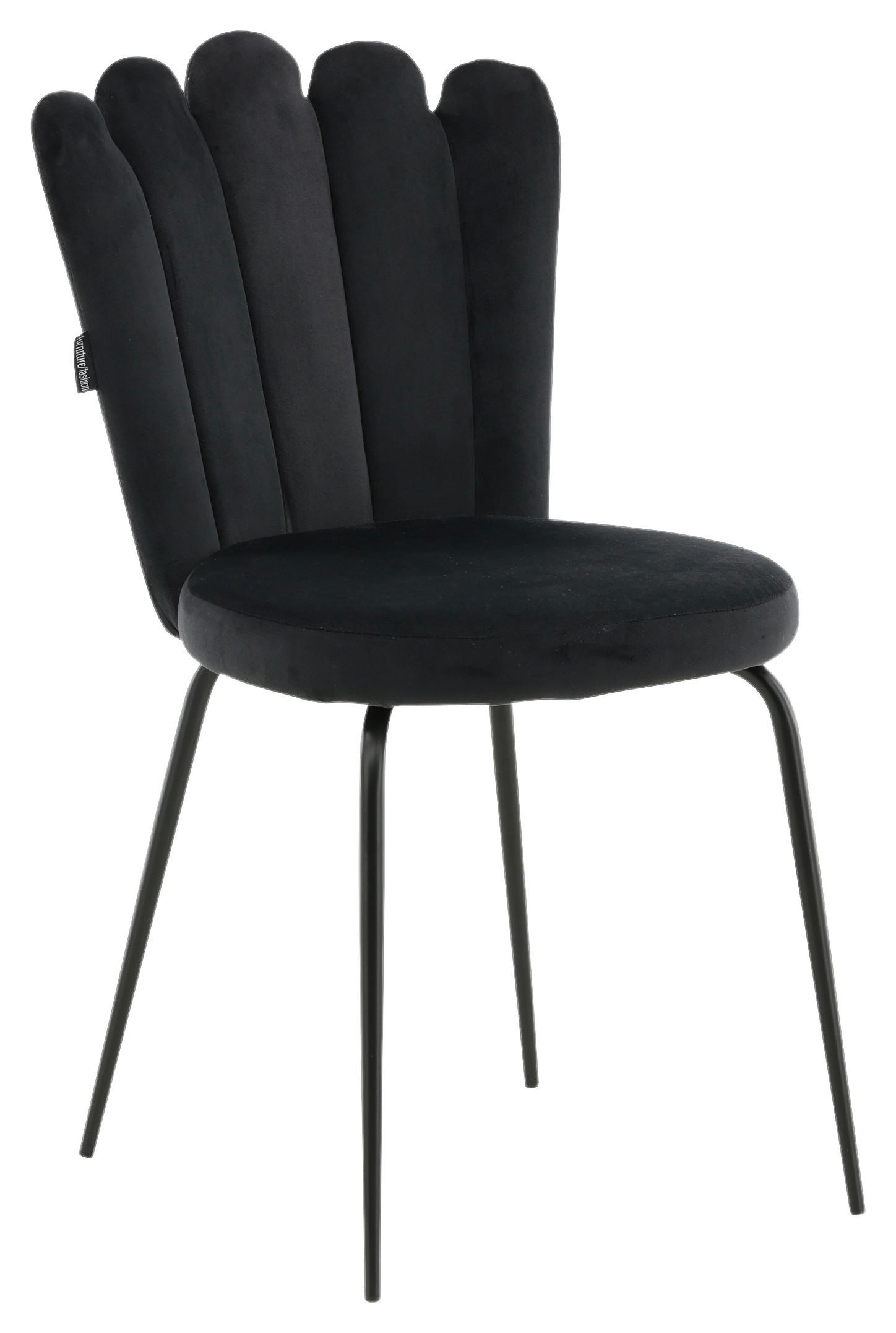 STUHL-SET 2 Stück  in Samt  - Schwarz, Design, Textil/Metall (44,5/82,5/54cm) - Livetastic