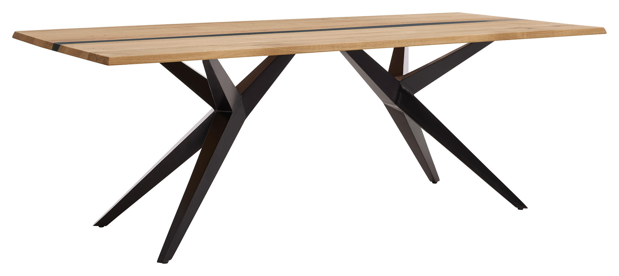 ESSTISCH Eiche massiv rechteckig Eichefarben  - Eichefarben/Schwarz, Design, Holz/Metall (200/100/76cm) - Musterring