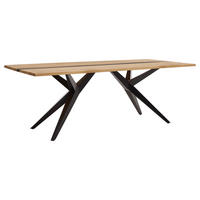 ESSTISCH Eiche massiv rechteckig Eichefarben  - Eichefarben/Schwarz, Design, Holz/Metall (200/100/76cm) - Musterring