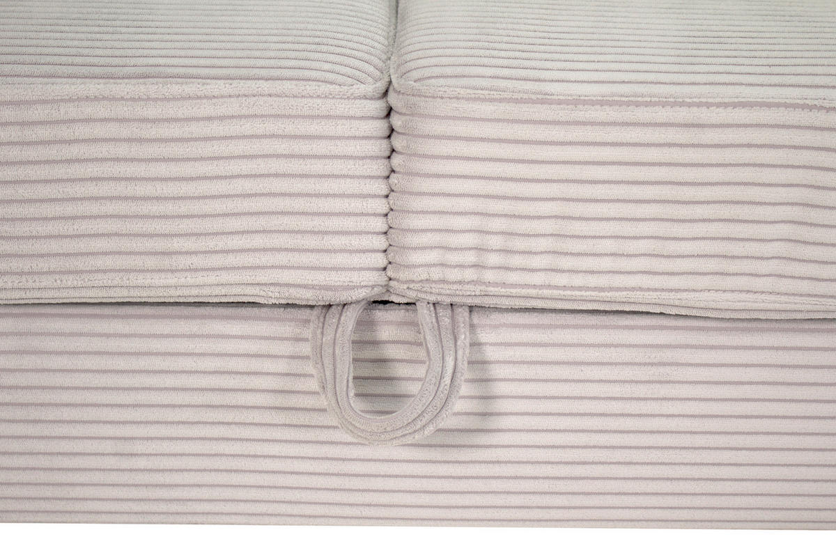 ECKSOFA inkl. Funktionen Hellgrau Cord  - Silberfarben/Hellgrau, Design, Textil/Metall (250/167cm) - Xora